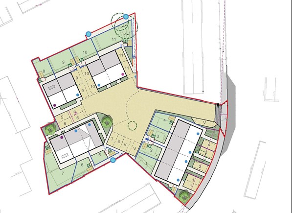 Architects plans for the new homes at Mendip Crescent