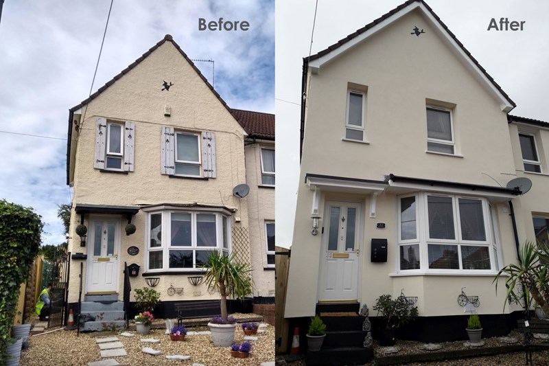 Before and after pictures of a home Bromford has completed work on to improve its energy efficiency