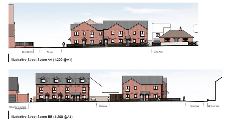 Drawings of how the homes on Tan Lane could look