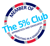 Member of the 5% club logo for apprentices and graduates