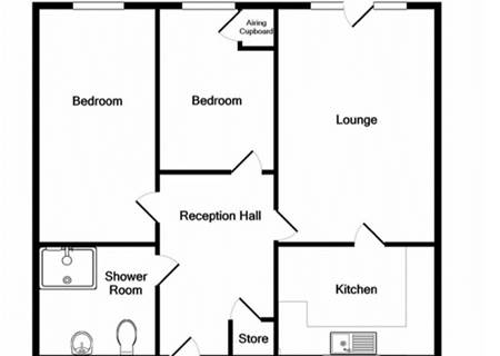 Floor plan of flat. Contact scheme manager for description of layout. 