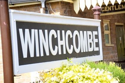 Street sign saying Winchcombe