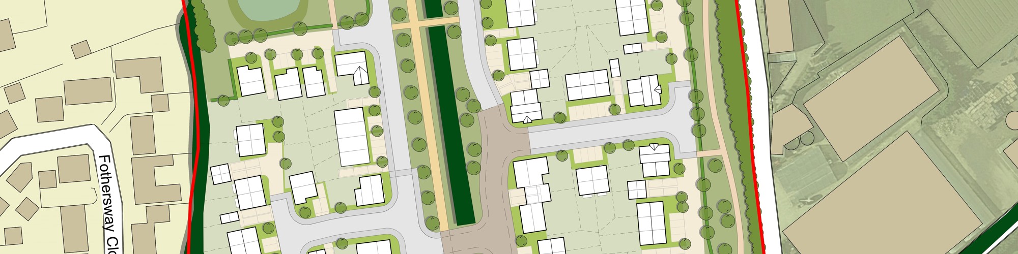 An overhead plan of the 75 new homes housing provider Bromford Flagship LiveWest will be bringing to the Worcestershire village of Badsey (c/o Northern Trust Land Ltd)