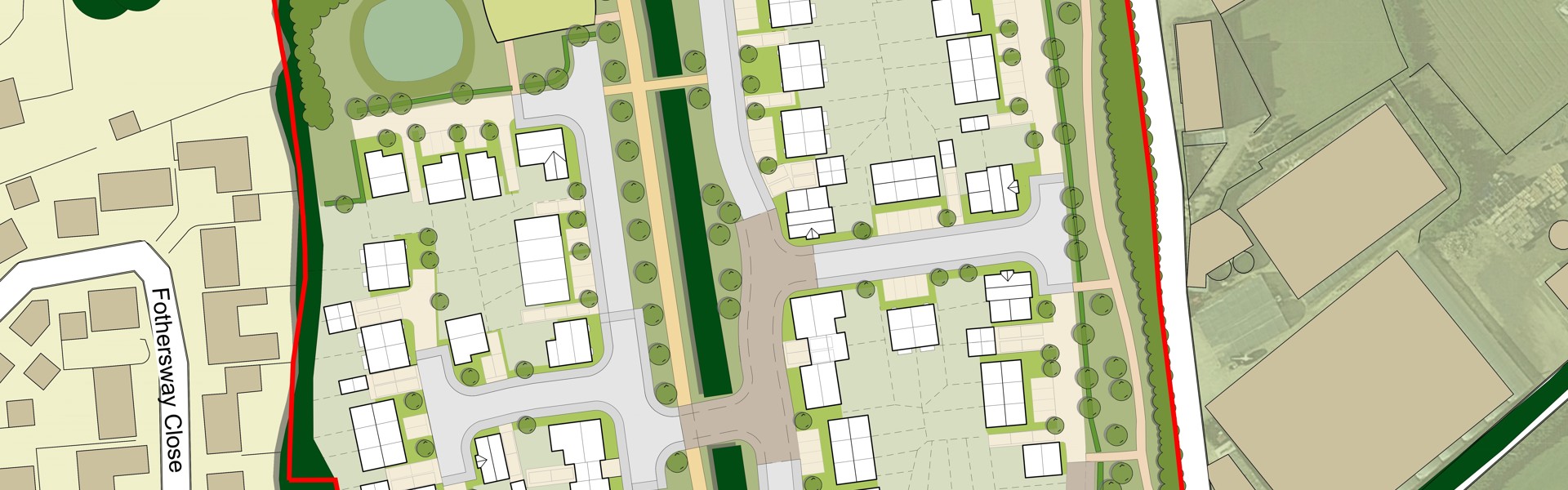 An overhead plan of the 75 new homes housing provider Bromford Flagship LiveWest will be bringing to the Worcestershire village of Badsey (c/o Northern Trust Land Ltd)