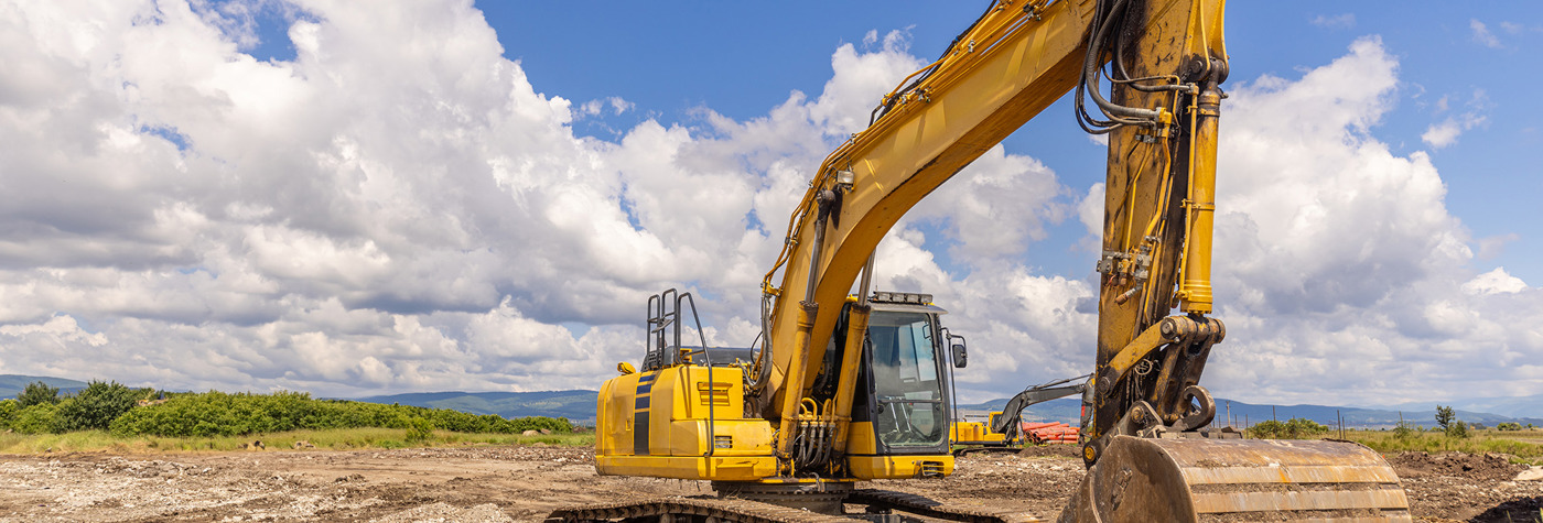 Excavator in a construction site 
