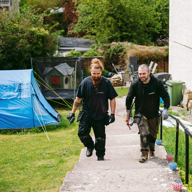 Two bromford colleagues working outside