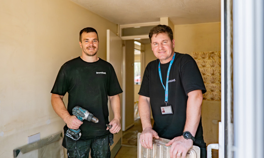 Two people in a void property