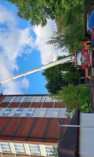 Hi-rise flats and a fire engine 