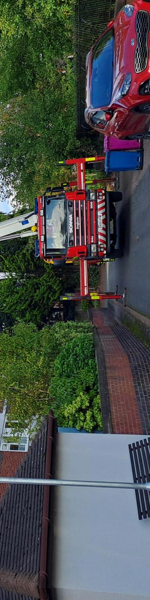 Hi-rise flats and a fire engine 