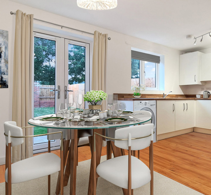 Kitchen with dinning table and chairs