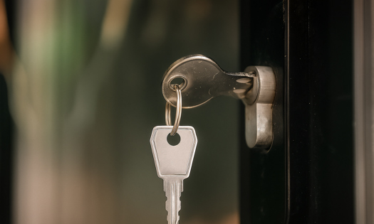 A key in a lock