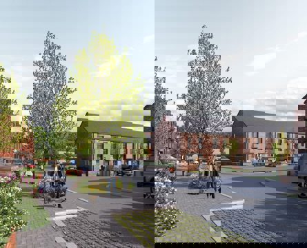 An artists’ impression of the new development at Great Western Yard, which will create a playground as well as parking spaces for 125 cars and 234 bicycles (Credit: Bromford)