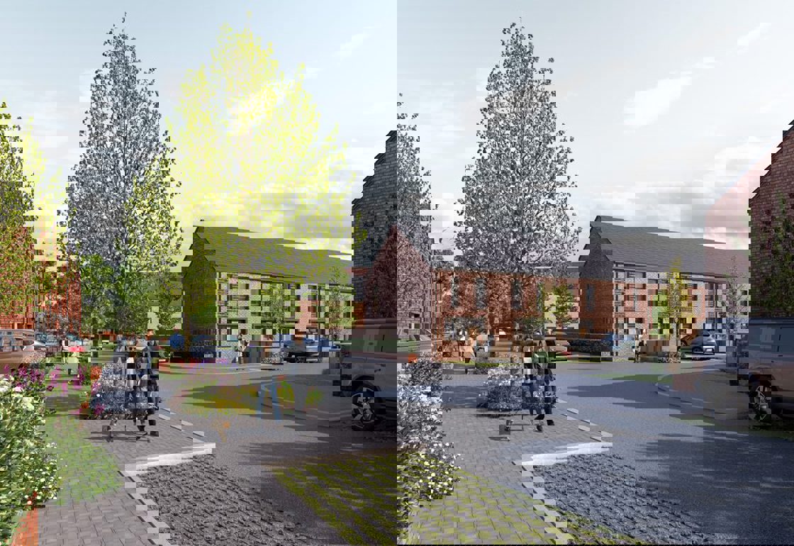 An artists’ impression of the new development at Great Western Yard, which will create a playground as well as parking spaces for 125 cars and 234 bicycles (Credit: Bromford)