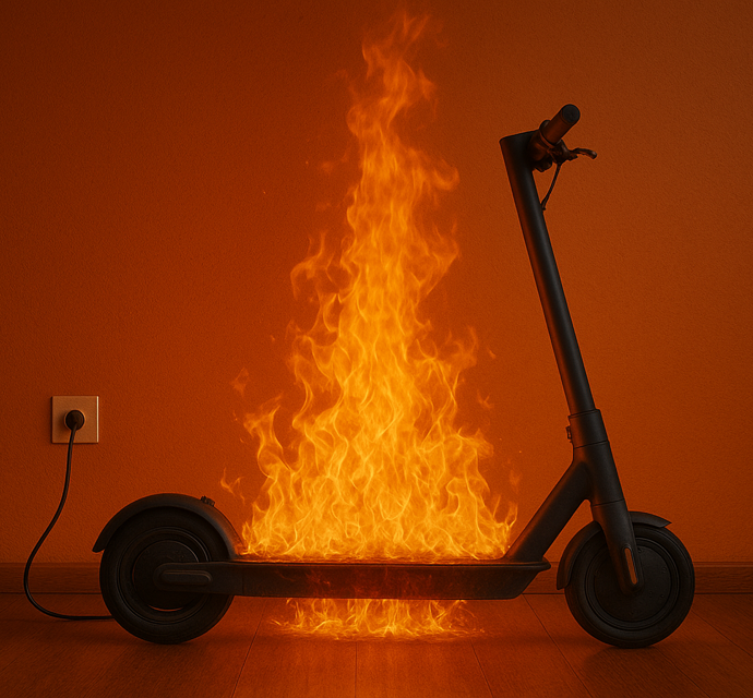 Scooter on fire