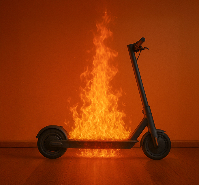 Scooter on fire